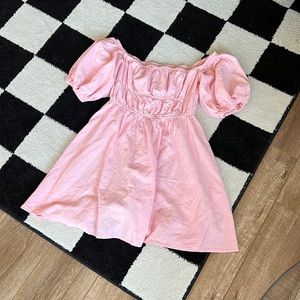 🌷Pink puff sleeve dress